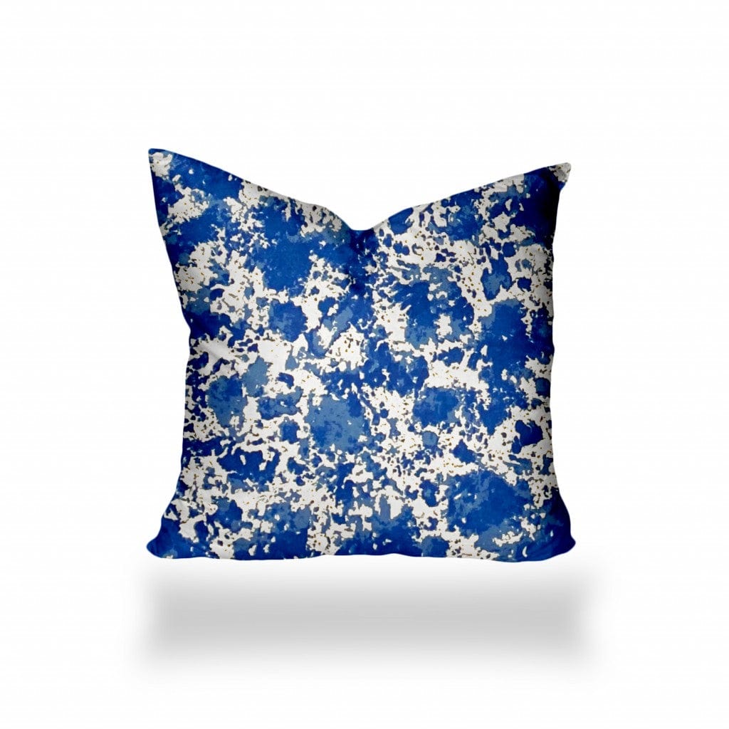 14" X 14" Blue And White Enveloped Coastal Throw Indoor Outdoor Pillow - Homeroots
