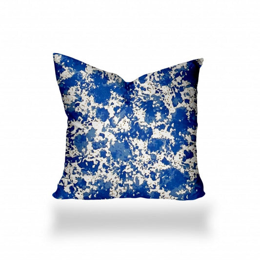 14" X 14" Blue And White Enveloped Coastal Throw Indoor Outdoor Pillow - Homeroots