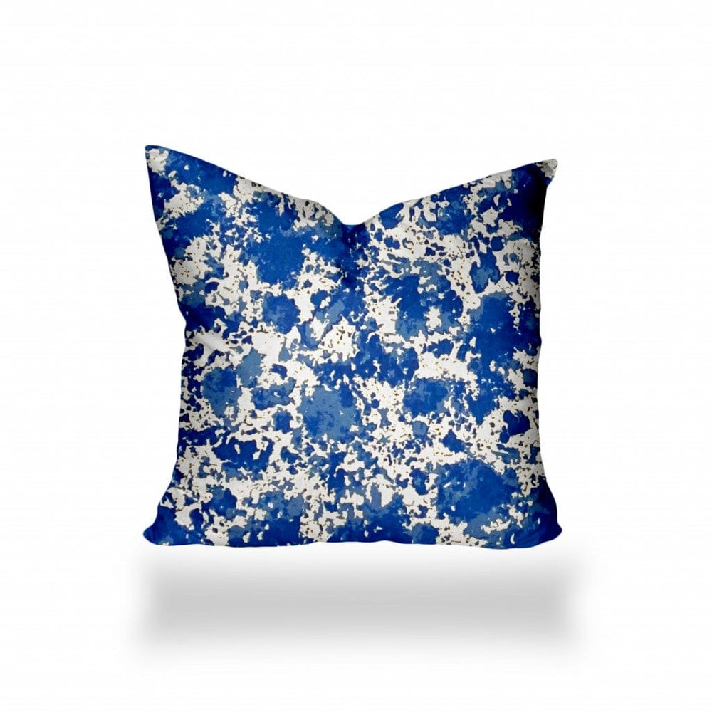 14" X 14" Blue And White Zippered Coastal Throw Indoor Outdoor Pillow - Homeroots