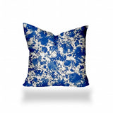 14" X 14" Blue And White Zippered Coastal Throw Indoor Outdoor Pillow - Homeroots