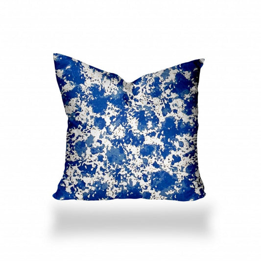 16" X 16" Blue And White Enveloped Coastal Throw Indoor Outdoor Pillow - Homeroots