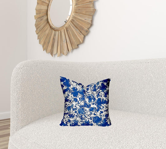 16" X 16" Blue And White Enveloped Coastal Throw Indoor Outdoor Pillow - Homeroots