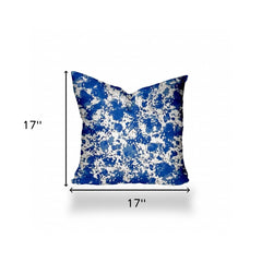 17" X 17" Blue And White Enveloped Coastal Throw Indoor Outdoor Pillow - Homeroots