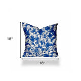 18" X 18" Blue And White Enveloped Coastal Throw Indoor Outdoor Pillow - Homeroots