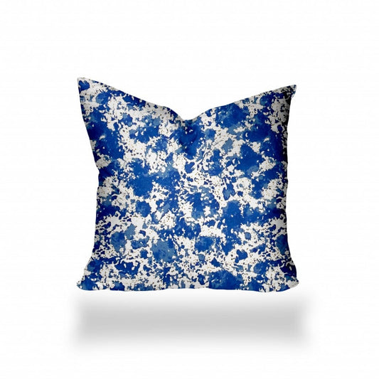 18" X 18" Blue And White Blown Seam Coastal Throw Indoor Outdoor Pillow - Homeroots