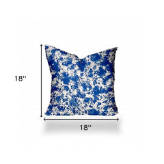 18" X 18" Blue And White Blown Seam Coastal Throw Indoor Outdoor Pillow - Homeroots