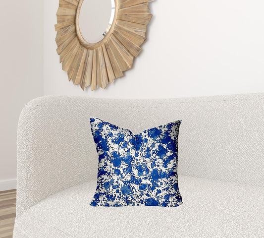 18" X 18" Blue And White Blown Seam Coastal Throw Indoor Outdoor Pillow - Homeroots