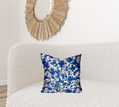 18" X 18" Blue And White Blown Seam Coastal Throw Indoor Outdoor Pillow - Homeroots