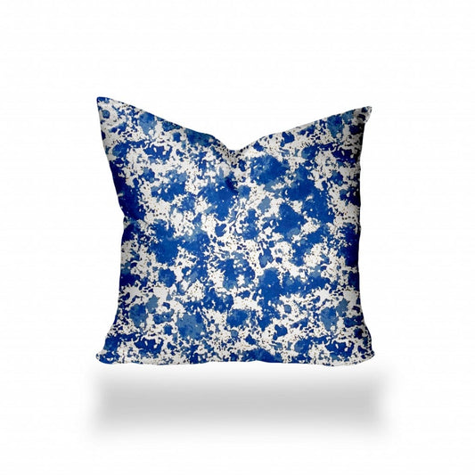 20" X 20" Blue And White Enveloped Coastal Throw Indoor Outdoor Pillow - Homeroots