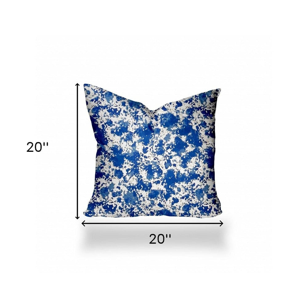 20" X 20" Blue And White Blown Seam Coastal Throw Indoor Outdoor Pillow - Homeroots - Flyclothing LLC