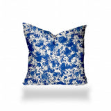 20" X 20" Blue And White Zippered Coastal Throw Indoor Outdoor Pillow - Homeroots