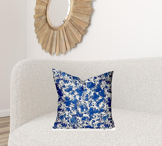 20" X 20" Blue And White Zippered Coastal Throw Indoor Outdoor Pillow - Homeroots