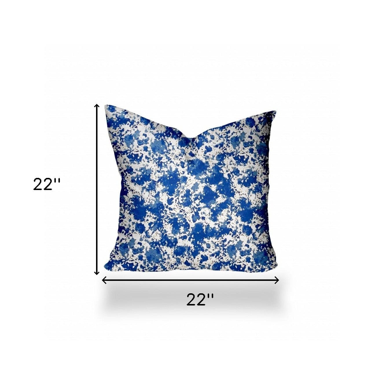 22" X 22" Blue And White Blown Seam Coastal Throw Indoor Outdoor Pillow - Homeroots