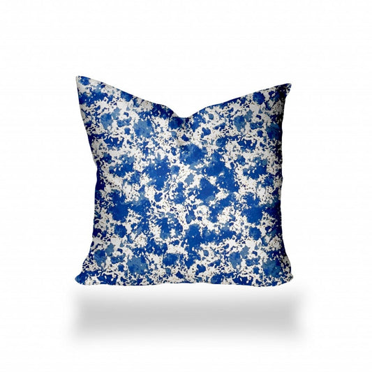 22" X 22" Blue And White Zippered Coastal Throw Indoor Outdoor Pillow - Homeroots