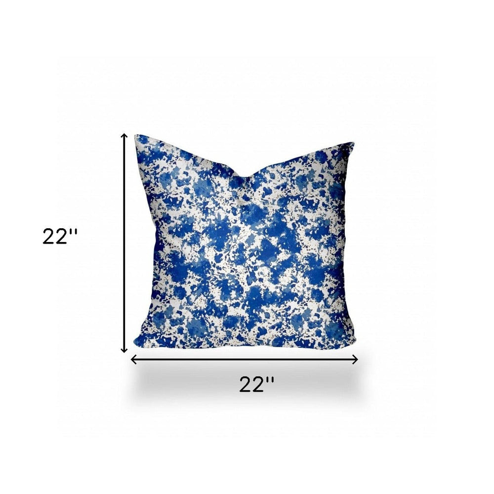 22" X 22" Blue And White Zippered Coastal Throw Indoor Outdoor Pillow - Homeroots - Flyclothing LLC