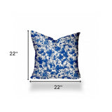 22" X 22" Blue And White Zippered Coastal Throw Indoor Outdoor Pillow - Homeroots