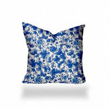 24" X 24" Blue And White Enveloped Coastal Throw Indoor Outdoor Pillow - Homeroots