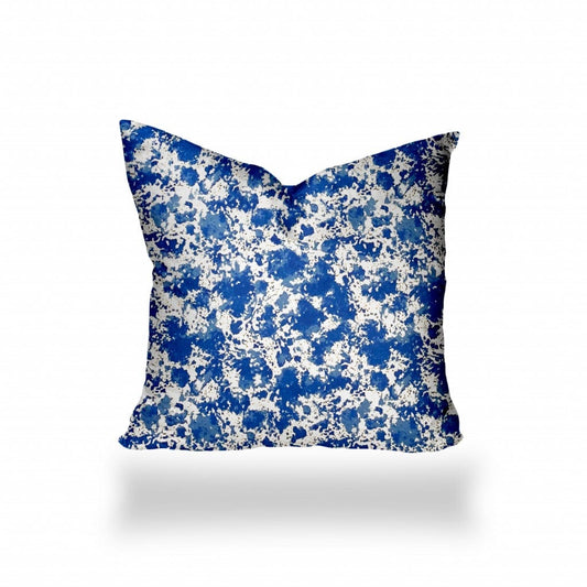 24" X 24" Blue And White Blown Seam Coastal Throw Indoor Outdoor Pillow - Homeroots