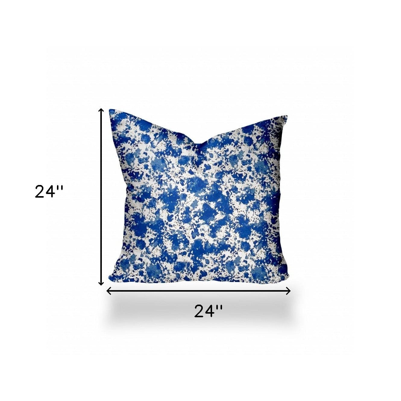 24" X 24" Blue And White Blown Seam Coastal Throw Indoor Outdoor Pillow - Homeroots