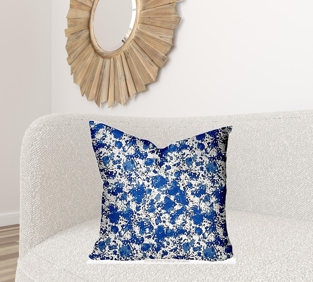 24" X 24" Blue And White Blown Seam Coastal Throw Indoor Outdoor Pillow - Homeroots - Flyclothing LLC
