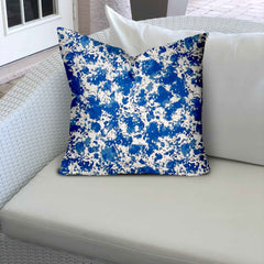 26" X 26" Blue And White Enveloped Coastal Throw Indoor Outdoor Pillow - Homeroots