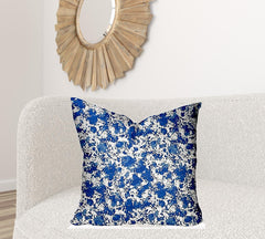 26" X 26" Blue And White Enveloped Coastal Throw Indoor Outdoor Pillow - Homeroots