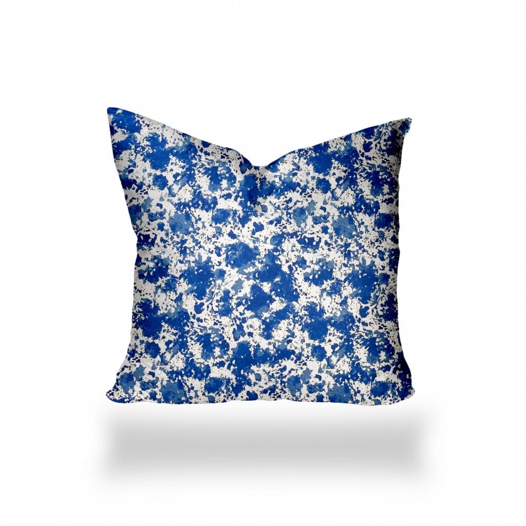 26" X 26" Blue And White Blown Seam Coastal Throw Indoor Outdoor Pillow - Homeroots