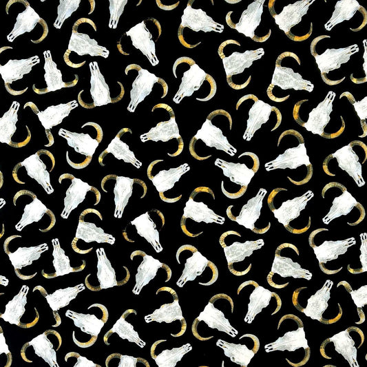 Rockmount Ranch Ware Steer Skull Western Cotton Bandana in Black - Rockmount Clothing - Flyclothing LLC