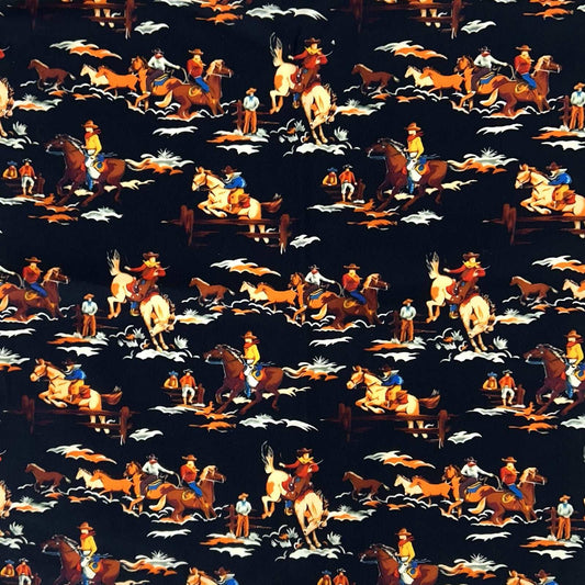 Rockmount Ranch Ware Rockmount Horses & Riders Western Cotton Bandana in Black - Rockmount Clothing - Flyclothing LLC