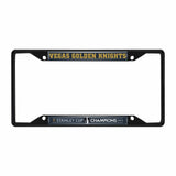 Vegas Golden Knights 2023 Stanley Cup Champions Chrome Metal License Plate Frame, 6.25in x 12.25in - Vegas Golden Knights