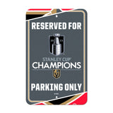 Vegas Golden Knights 2023 Stanley Cup Champions Team Color Reserved Parking Sign Décor 18in. X 11.5in. Lightweight - Vegas Golden Knights