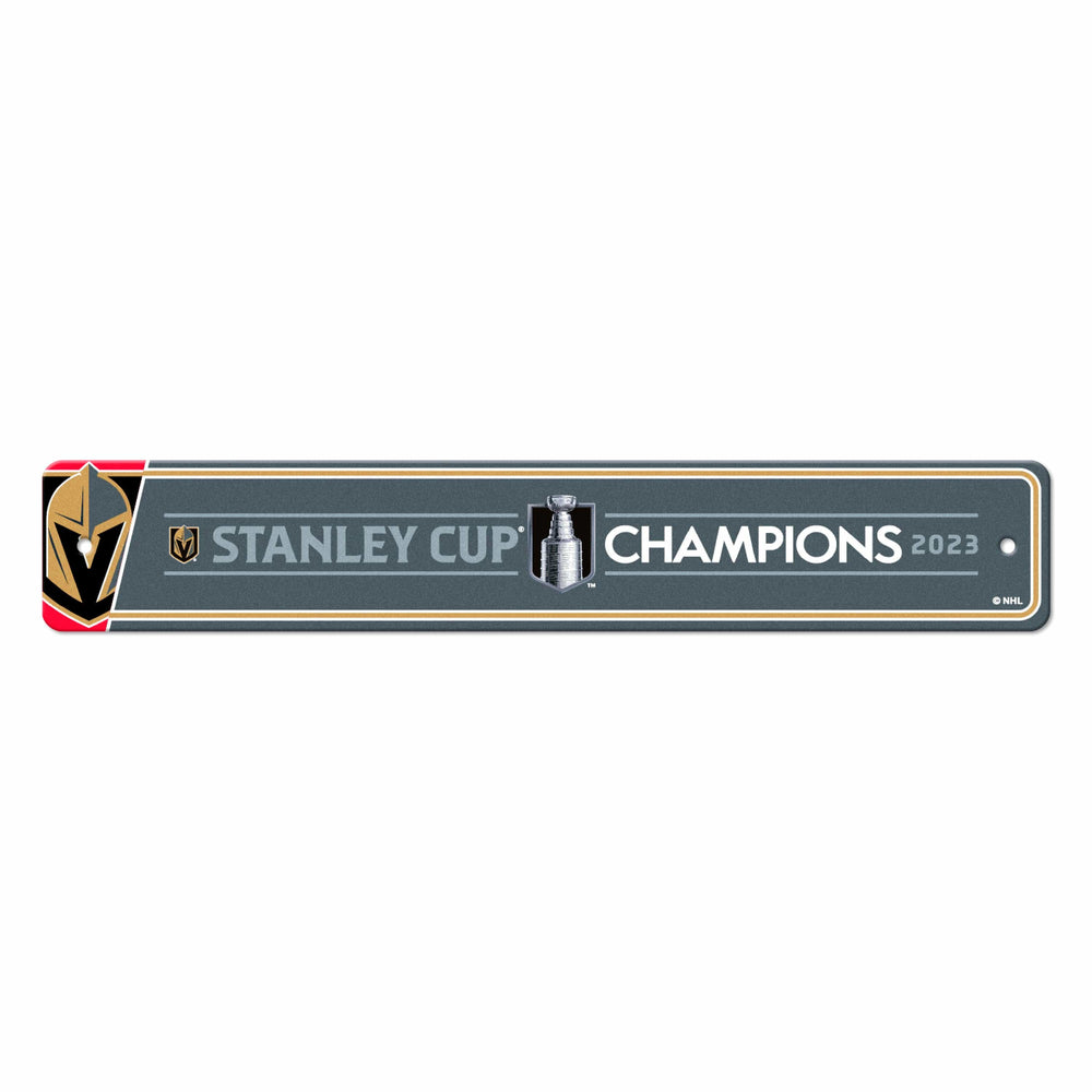 Vegas Golden Knights 2023 Stanley Cup Champions Team Color Street Sign Décor 4in. X 24in. Lightweight - Vegas Golden Knights