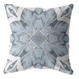 16" Blue Floral Forest Zippered Suede Throw Pillow - Homeroots