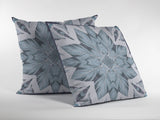 16" Blue Floral Forest Zippered Suede Throw Pillow - Homeroots