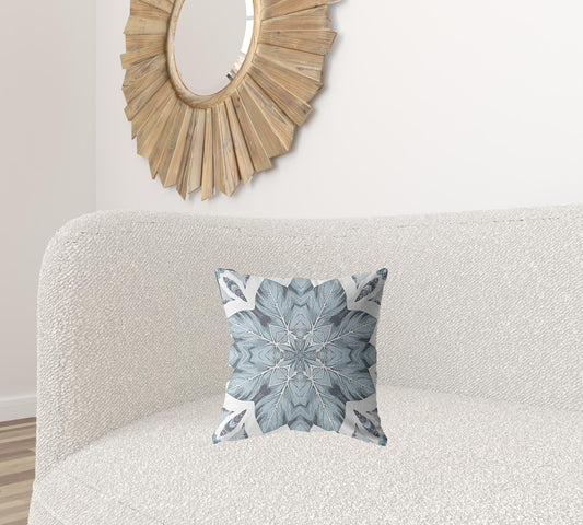 16" Blue Floral Forest Zippered Suede Throw Pillow - Homeroots