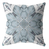 18" Blue Floral Forest Zippered Suede Throw Pillow - Homeroots