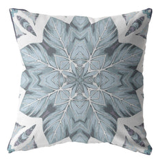 18" Blue Floral Forest Zippered Suede Throw Pillow - Homeroots