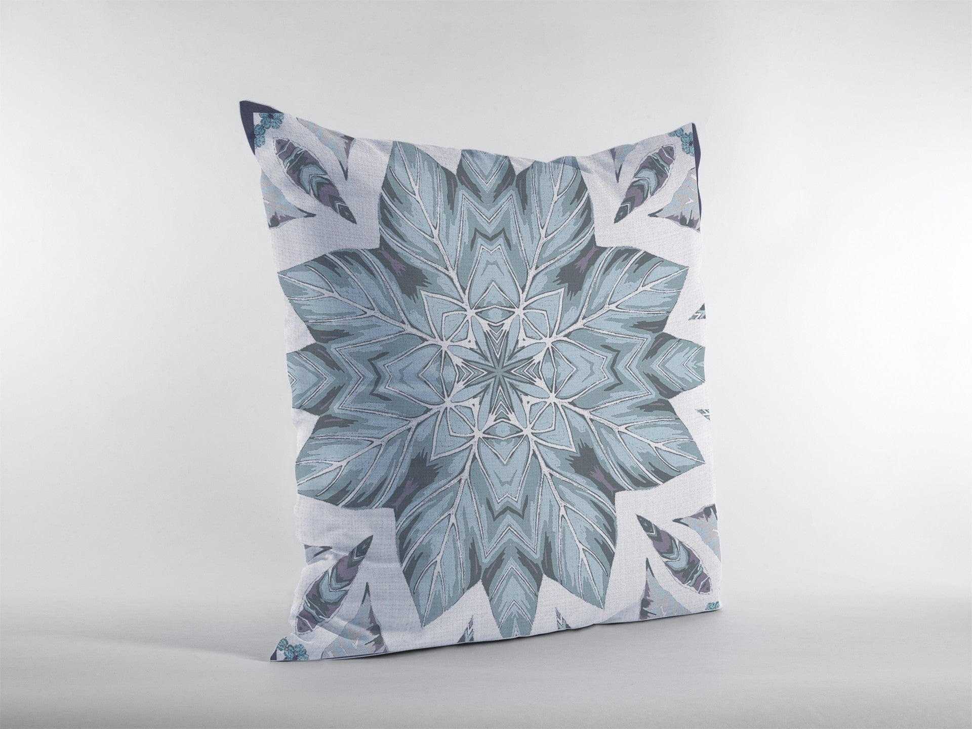 18" Blue Floral Forest Zippered Suede Throw Pillow - Homeroots