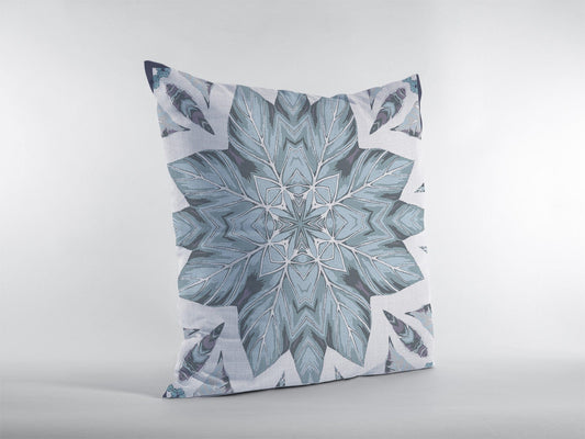 18" Blue Floral Forest Zippered Suede Throw Pillow - Homeroots