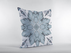 18" Blue Floral Forest Zippered Suede Throw Pillow - Homeroots