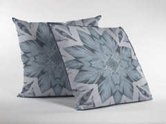 18" Blue Floral Forest Zippered Suede Throw Pillow - Homeroots