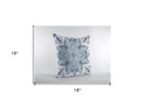 18" Blue Floral Forest Zippered Suede Throw Pillow - Homeroots - Flyclothing LLC