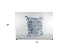 18" Blue Floral Forest Zippered Suede Throw Pillow - Homeroots
