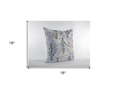 18” Blue Purple Tropical Leaf Zippered Suede Throw Pillow - Homeroots