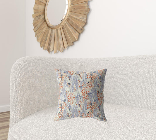 18" Orange Lavender Tropics Zippered Suede Throw Pillow - Homeroots