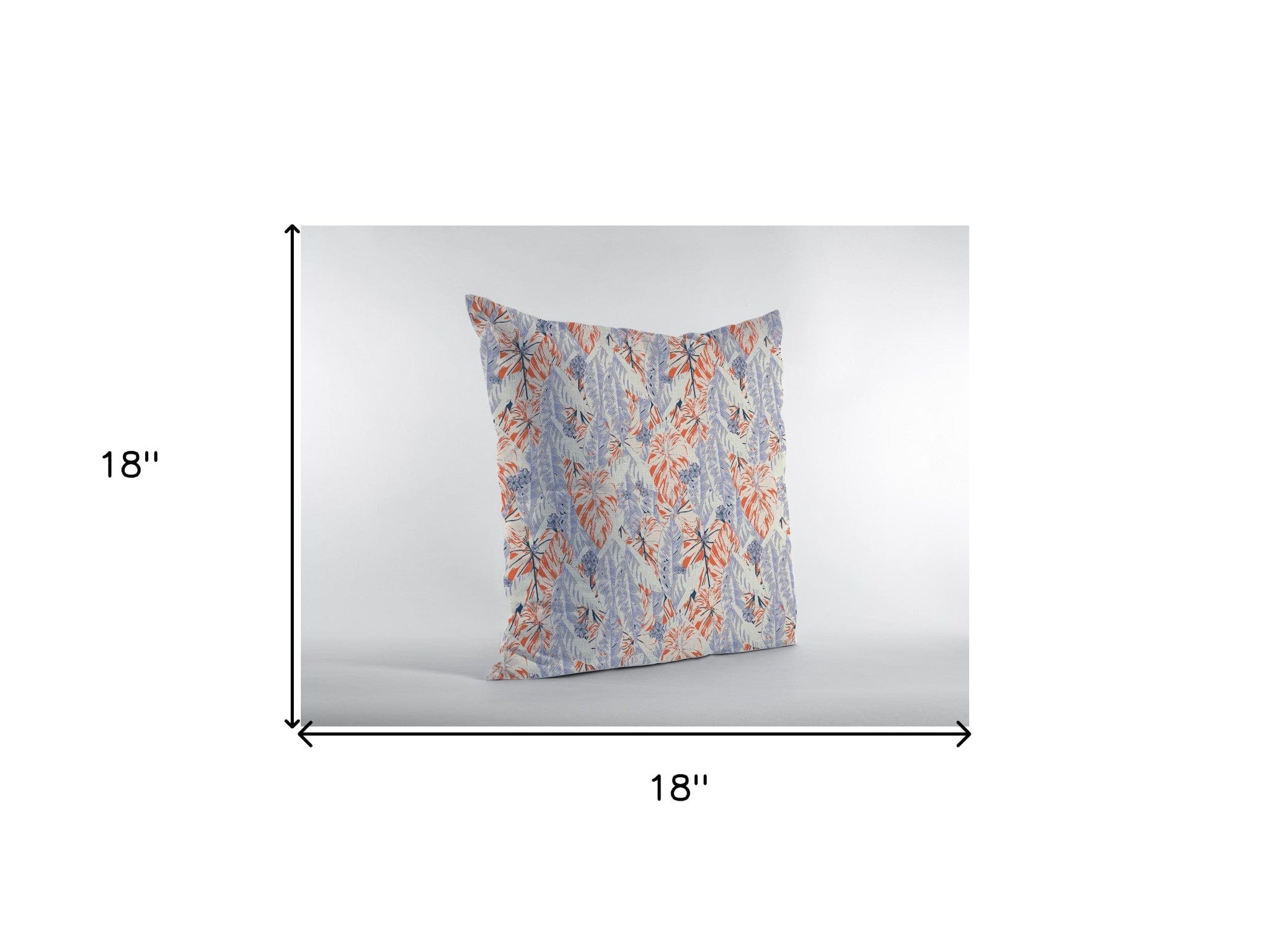 18" Orange Lavender Tropics Zippered Suede Throw Pillow - Homeroots