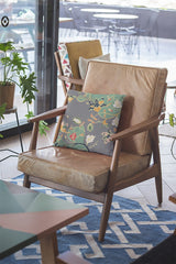 18" Green Gray Garden Zippered Suede Throw Pillow - Homeroots