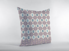 16" Pink Lattice Zippered Suede Throw Pillow - Homeroots