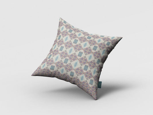 16" Pink Lattice Zippered Suede Throw Pillow - Homeroots
