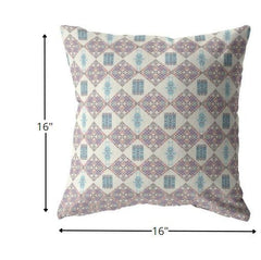 16" Pink Lattice Zippered Suede Throw Pillow - Homeroots